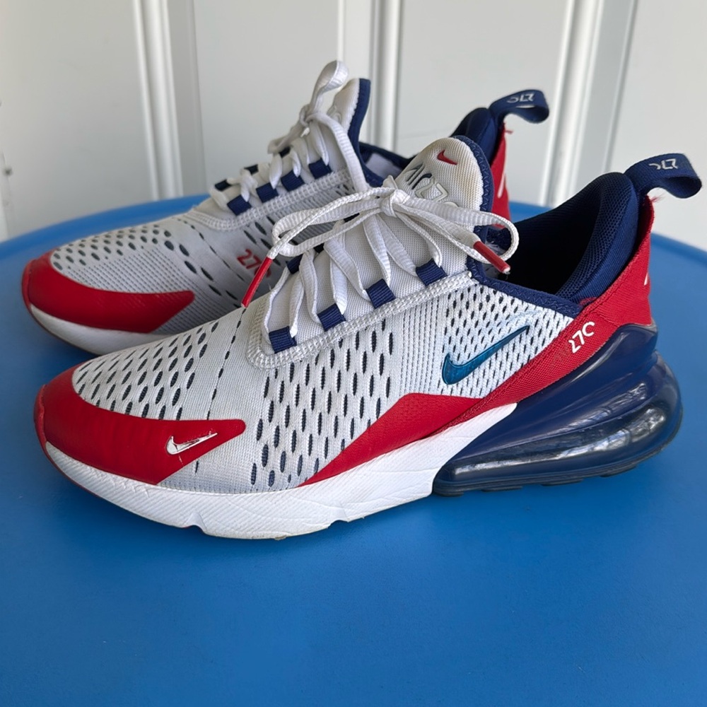 Nike Air Max 270 Red White Blue Athletic Shoes